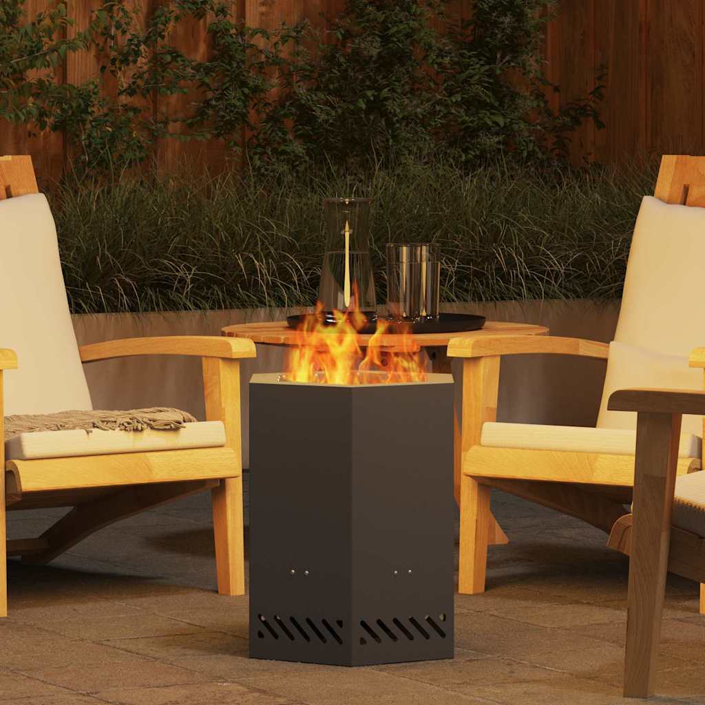 vidaXL Smokeless Fire Pit Black 38 x 38 x 51 cm Steel - 10751
