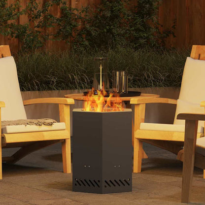 vidaXL Smokeless Fire Pit Black 38 x 38 x 51 cm Steel - 10751