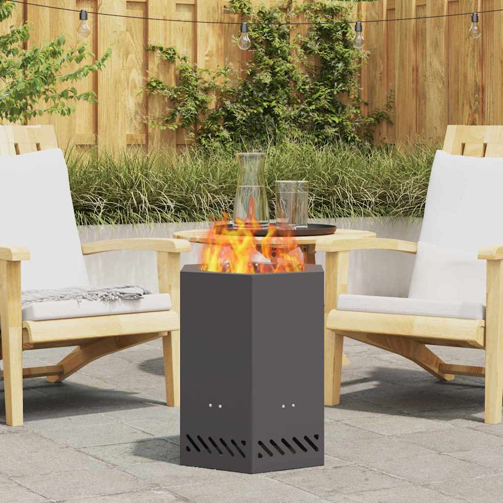 vidaXL Smokeless Fire Pit Black 38 x 38 x 51 cm Steel - 10751