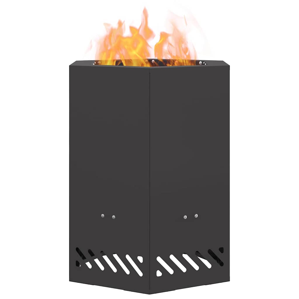 vidaXL Smokeless Fire Pit Black 38 x 38 x 51 cm Steel - 10751