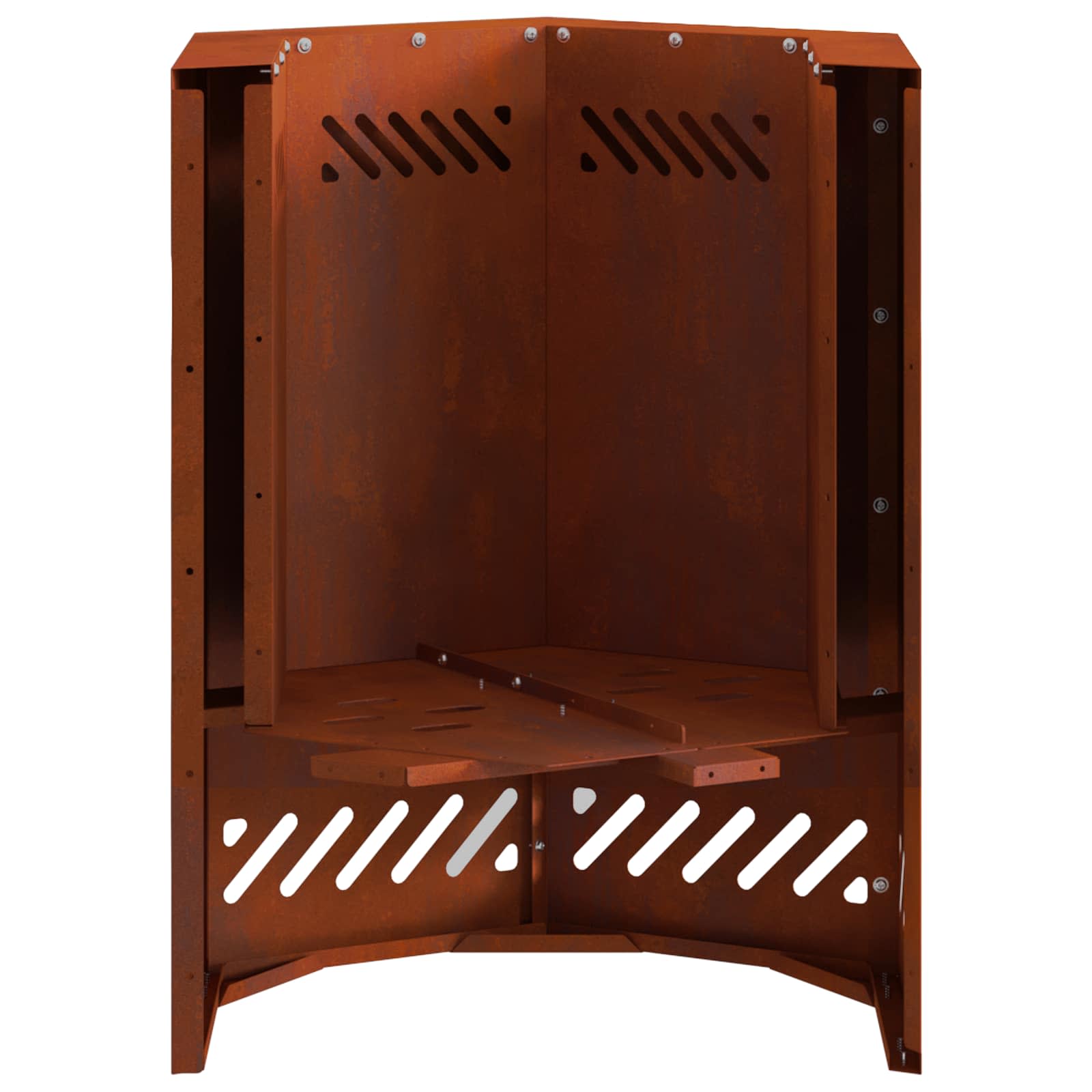 vidaXL Smokeless Fire Pit Brown 38 x 38 x 51 cm Weathering Steel - 10758