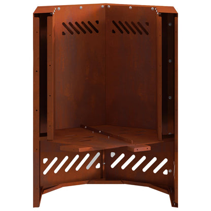 vidaXL Smokeless Fire Pit Brown 38 x 38 x 51 cm Weathering Steel - 10758