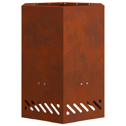 vidaXL Smokeless Fire Pit Brown 38 x 38 x 51 cm Weathering Steel - 10758