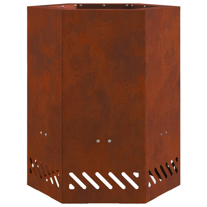 vidaXL Smokeless Fire Pit Brown 38 x 38 x 51 cm Weathering Steel - 10758