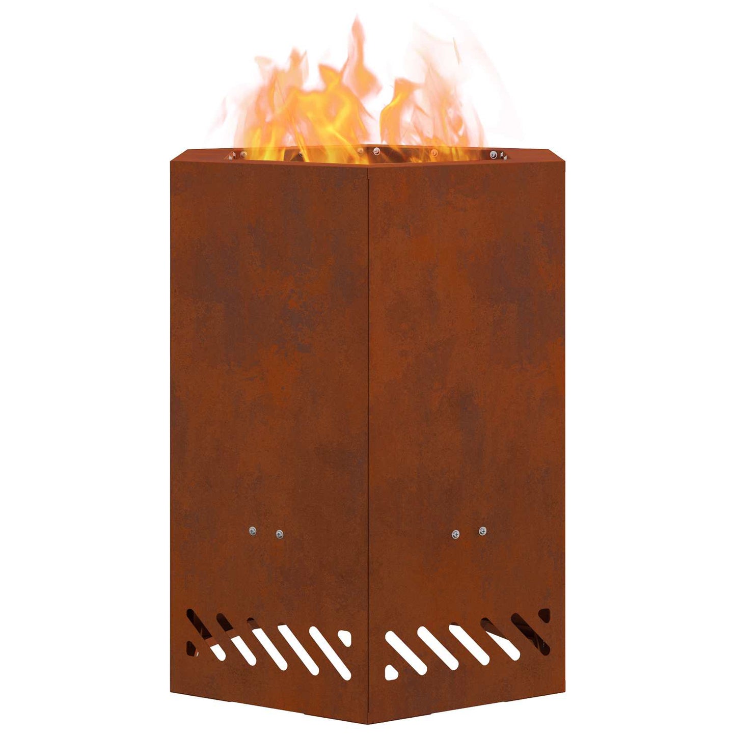 vidaXL Smokeless Fire Pit Brown 38 x 38 x 51 cm Weathering Steel - 10758
