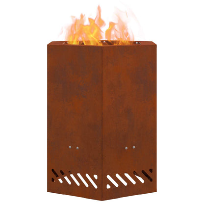 vidaXL Smokeless Fire Pit Brown 38 x 38 x 51 cm Weathering Steel - 10758