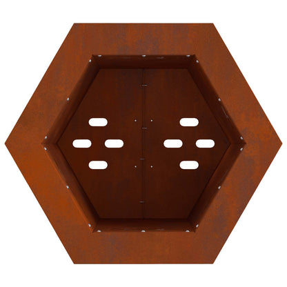 vidaXL Smokeless Fire Pit Brown 38 x 38 x 51 cm Weathering Steel - 10758