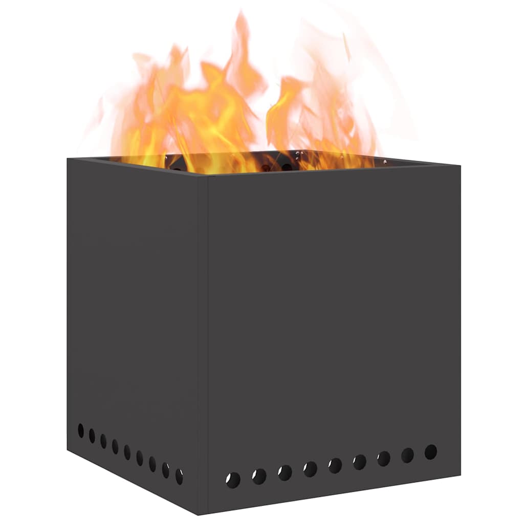 vidaXL Smokeless Fire Pit Black 48 x 48 x 50 cm Steel