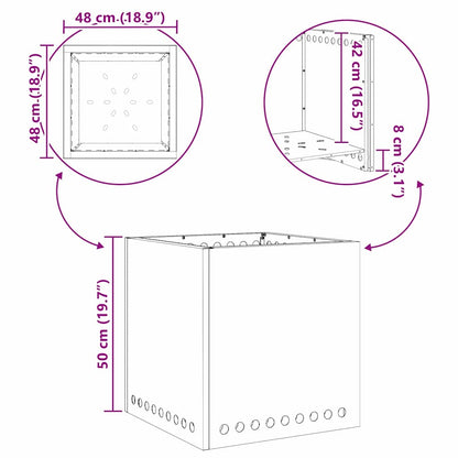 vidaXL Smokeless Fire Pit Black 48 x 48 x 50 cm Steel