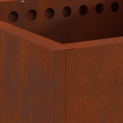vidaXL Smokeless Fire Pit Brown 48 x 48 x 50 cm Weathering Steel
