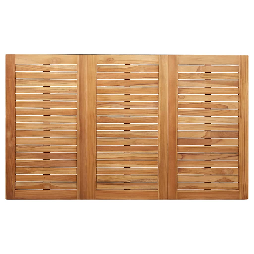 vidaXL Dining Table 150x90x75 cm Solid Teak Wood and Stainless Steel - Brown