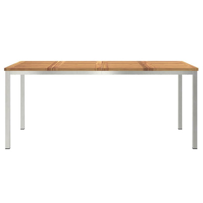 vidaXL Dining Table 180x90x75 cm Solid Acacia Wood and Stainless Steel - Brown