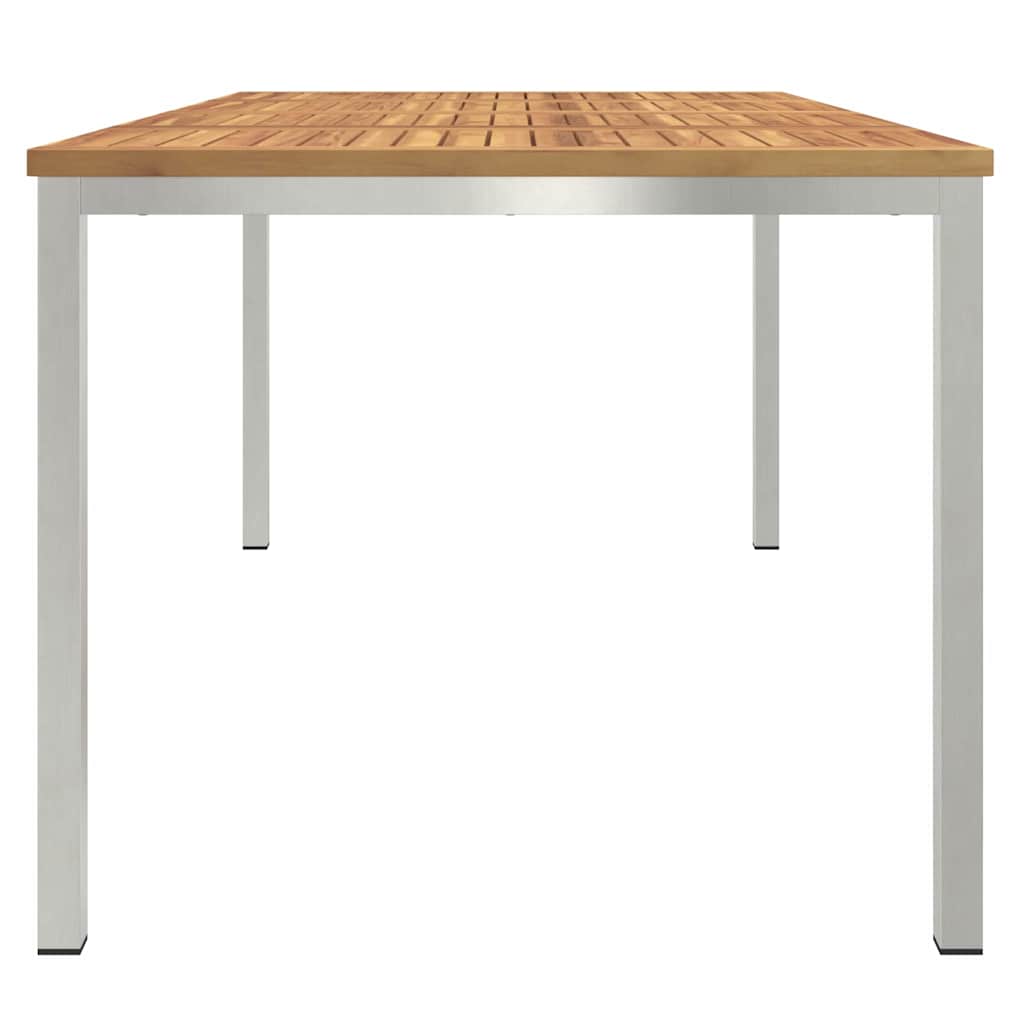 vidaXL Dining Table 180x90x75 cm Solid Acacia Wood and Stainless Steel - Brown