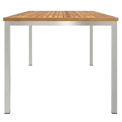 vidaXL Dining Table 180x90x75 cm Solid Acacia Wood and Stainless Steel - Brown