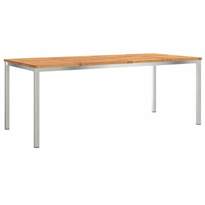 vidaXL Dining Table 200x90x75 cm Solid Acacia Wood and Stainless Steel - Brown