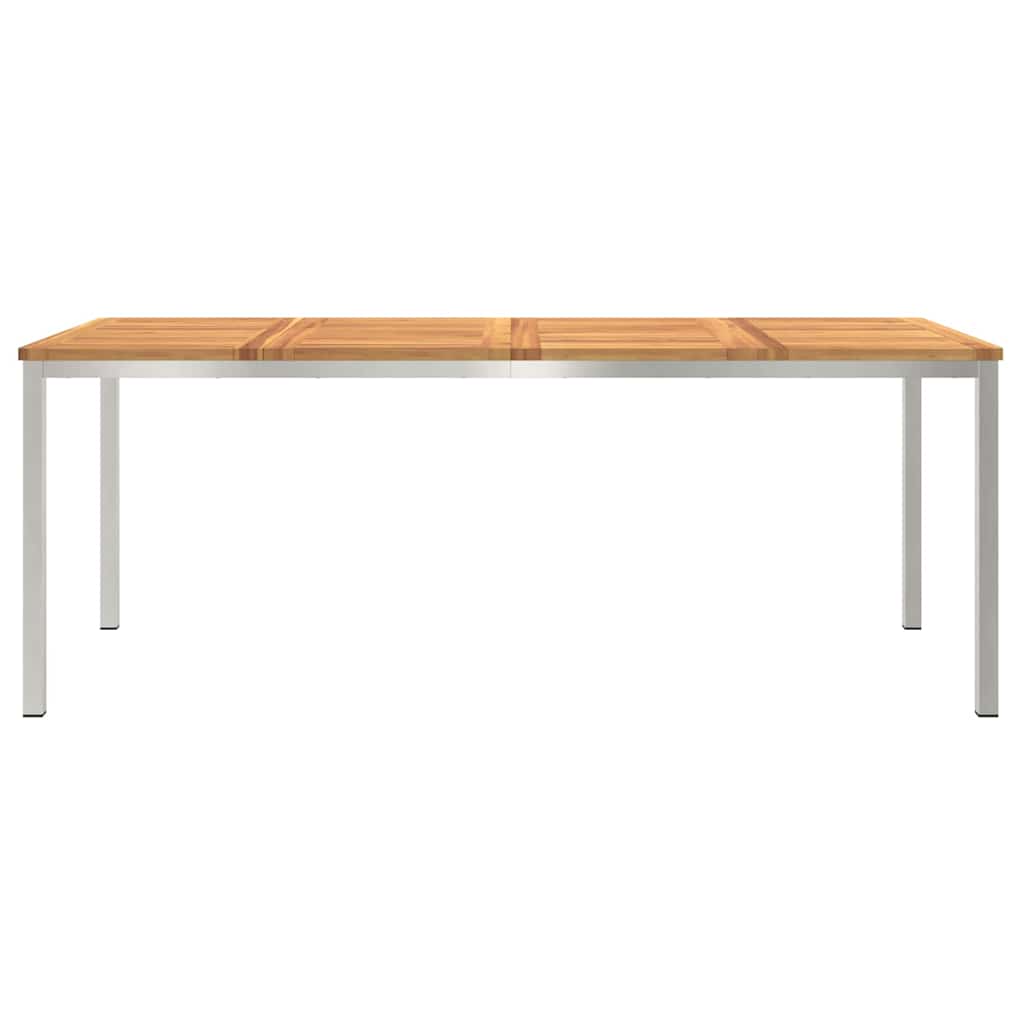 vidaXL Dining Table 200x90x75 cm Solid Acacia Wood and Stainless Steel - Brown