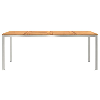 vidaXL Dining Table 200x90x75 cm Solid Acacia Wood and Stainless Steel - Brown