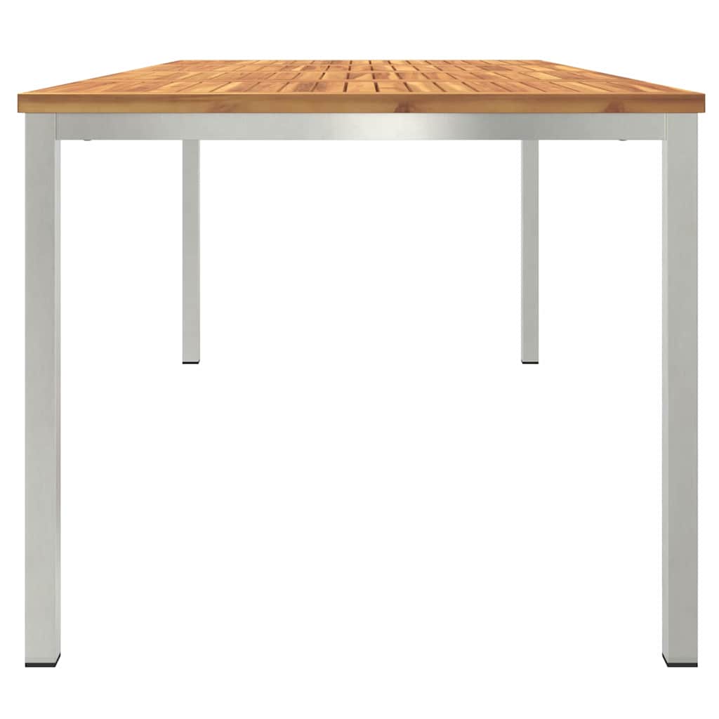 vidaXL Dining Table 200x90x75 cm Solid Acacia Wood and Stainless Steel - Brown