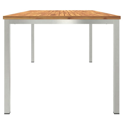 vidaXL Dining Table 200x90x75 cm Solid Acacia Wood and Stainless Steel - Brown