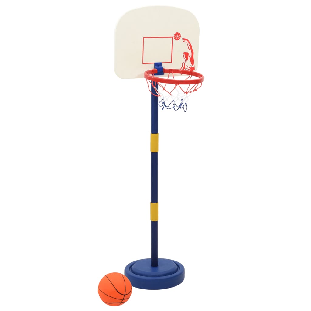 vidaXL Basketball Stand with Ball and Pump Adjustable Height 90/121 cm - Multicolour