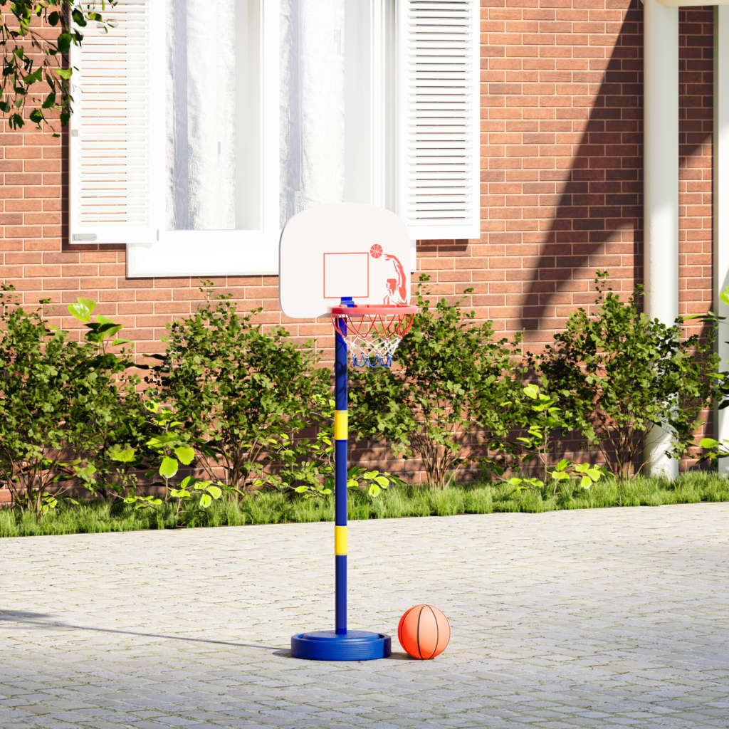 vidaXL Basketball Stand with Ball and Pump Adjustable Height 90/121 cm - Multicolour