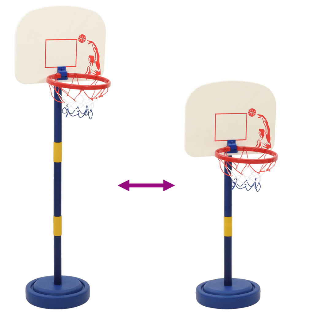 vidaXL Basketball Stand with Ball and Pump Adjustable Height 90/121 cm - Multicolour