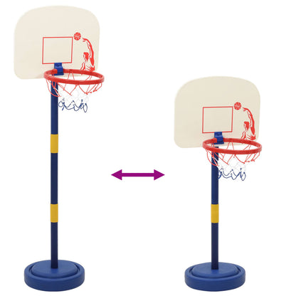 vidaXL Basketball Stand with Ball and Pump Adjustable Height 90/121 cm - Multicolour