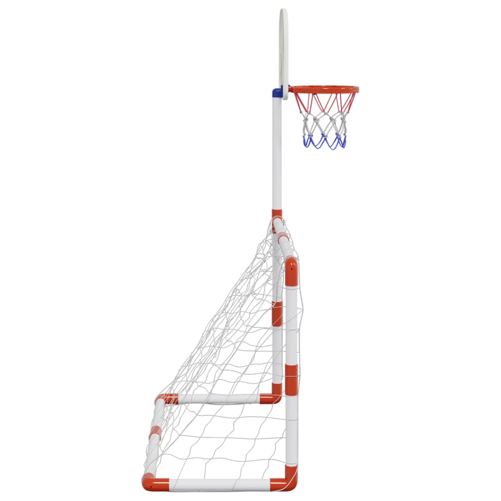 vidaXL Children's Football and Basketball Set with Balls 98x50x70 cm - White