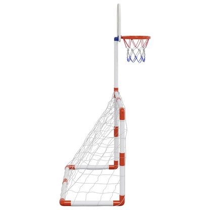 vidaXL Children's Football and Basketball Set with Balls 98x50x70 cm - White