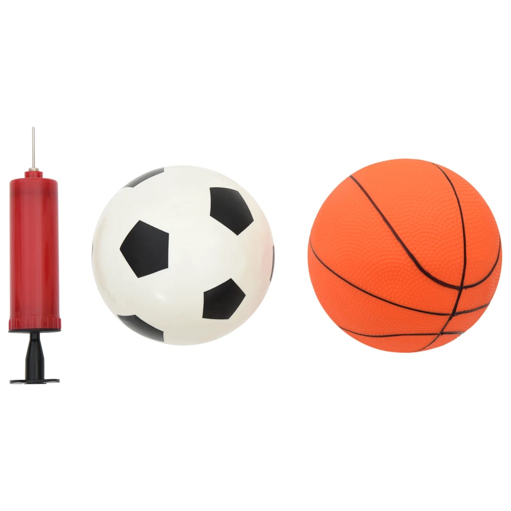 vidaXL Children's Football and Basketball Set with Balls 98x50x70 cm - White