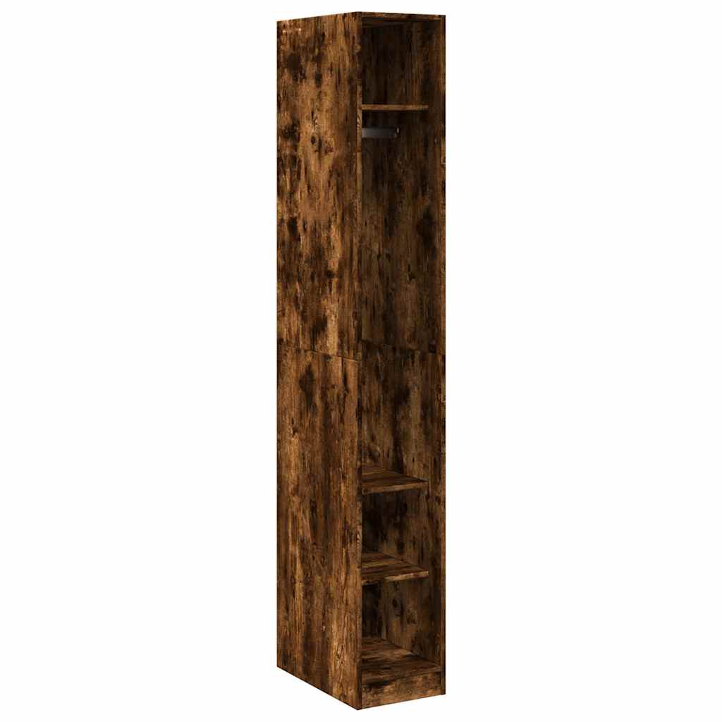 vidaXL Wardrobe Smoked Oak 30x50x200 cm Engineered Wood - Brown