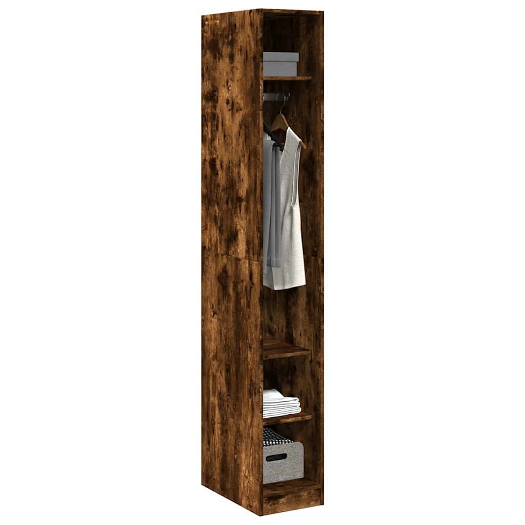 vidaXL Wardrobe Smoked Oak 30x50x200 cm Engineered Wood - Brown