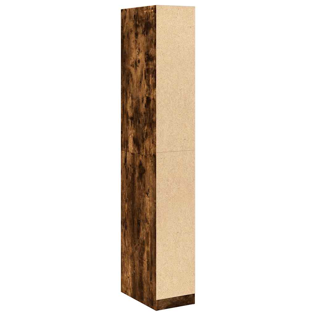 vidaXL Wardrobe Smoked Oak 30x50x200 cm Engineered Wood - Brown