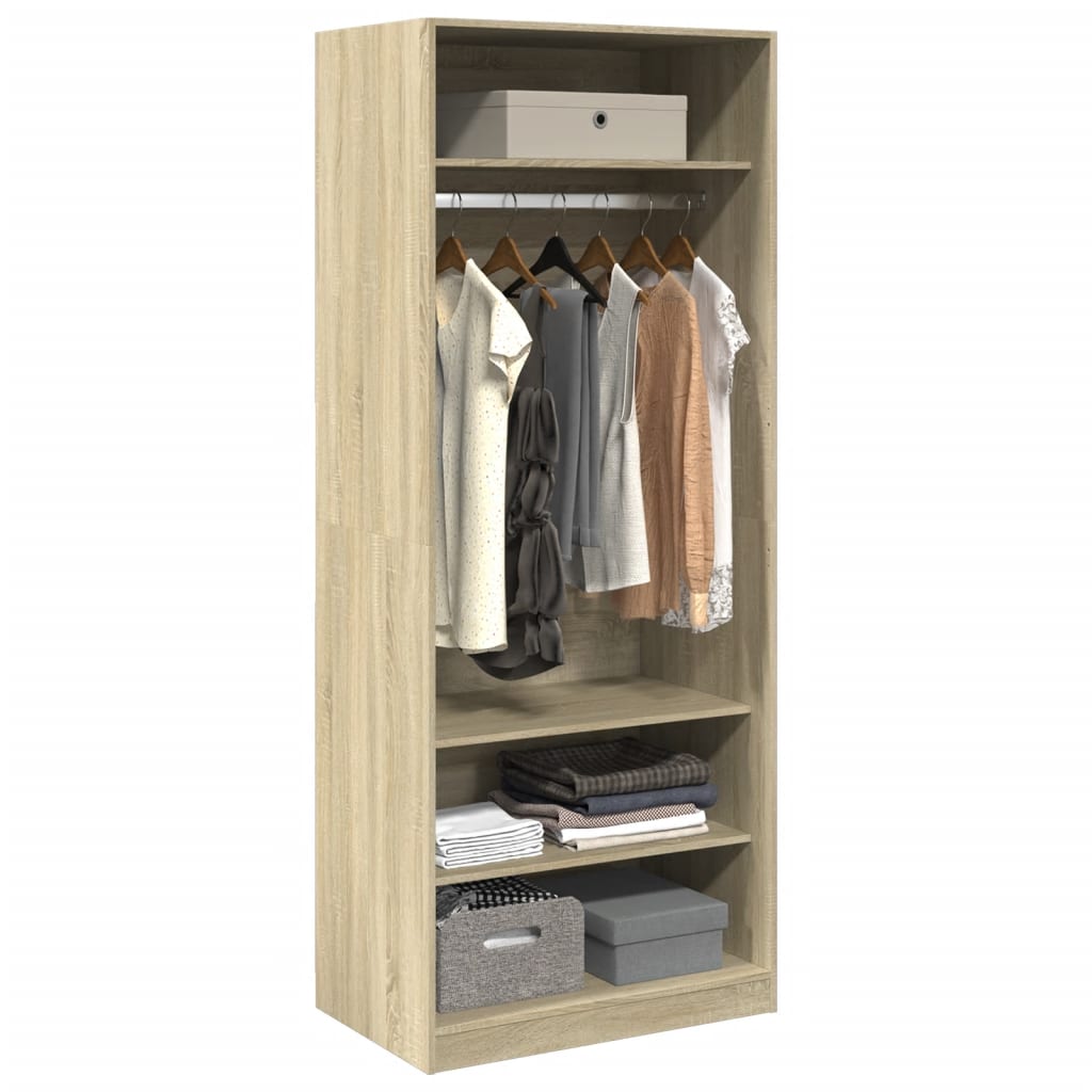 vidaXL Wardrobe Sonoma Oak 80x50x200 cm Engineered Wood - Brown