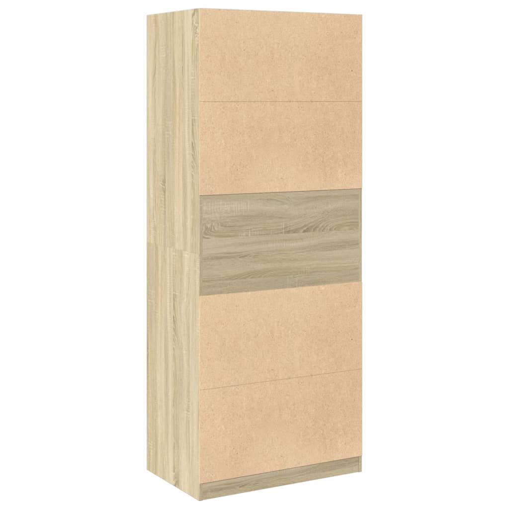 vidaXL Wardrobe Sonoma Oak 80x50x200 cm Engineered Wood - Brown
