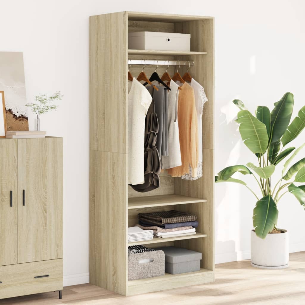 vidaXL Wardrobe Sonoma Oak 80x50x200 cm Engineered Wood - Brown