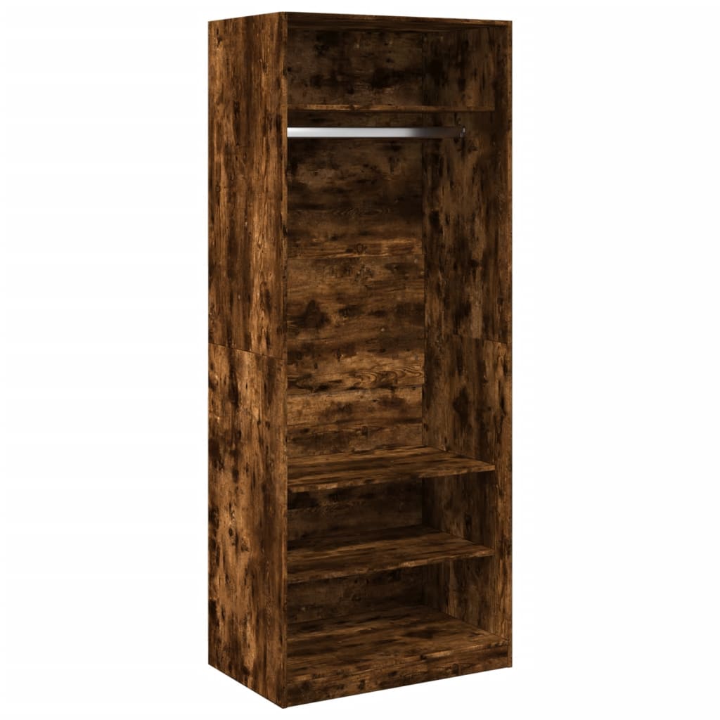 vidaXL Wardrobe Smoked Oak 80x50x200 cm Engineered Wood - Brown