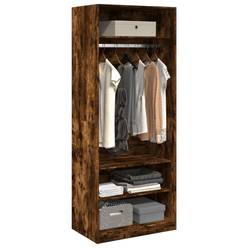 vidaXL Wardrobe Smoked Oak 80x50x200 cm Engineered Wood - Brown