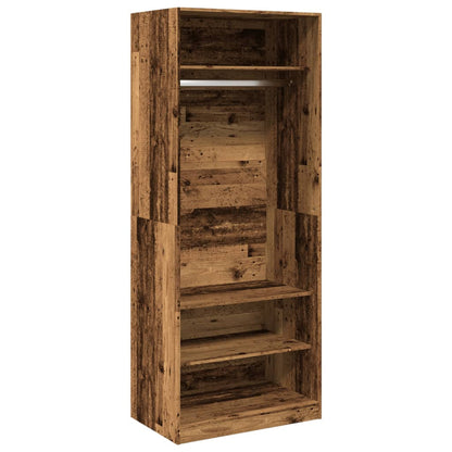 vidaXL Wardrobe Old Wood 80x50x200 cm Engineered Wood - Brown