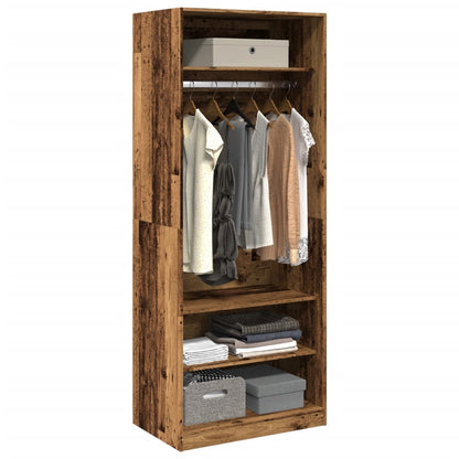 vidaXL Wardrobe Old Wood 80x50x200 cm Engineered Wood - Brown