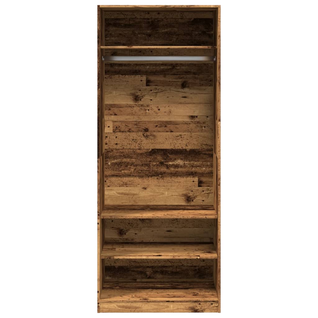 vidaXL Wardrobe Old Wood 80x50x200 cm Engineered Wood - Brown