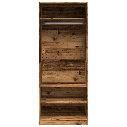 vidaXL Wardrobe Old Wood 80x50x200 cm Engineered Wood - Brown