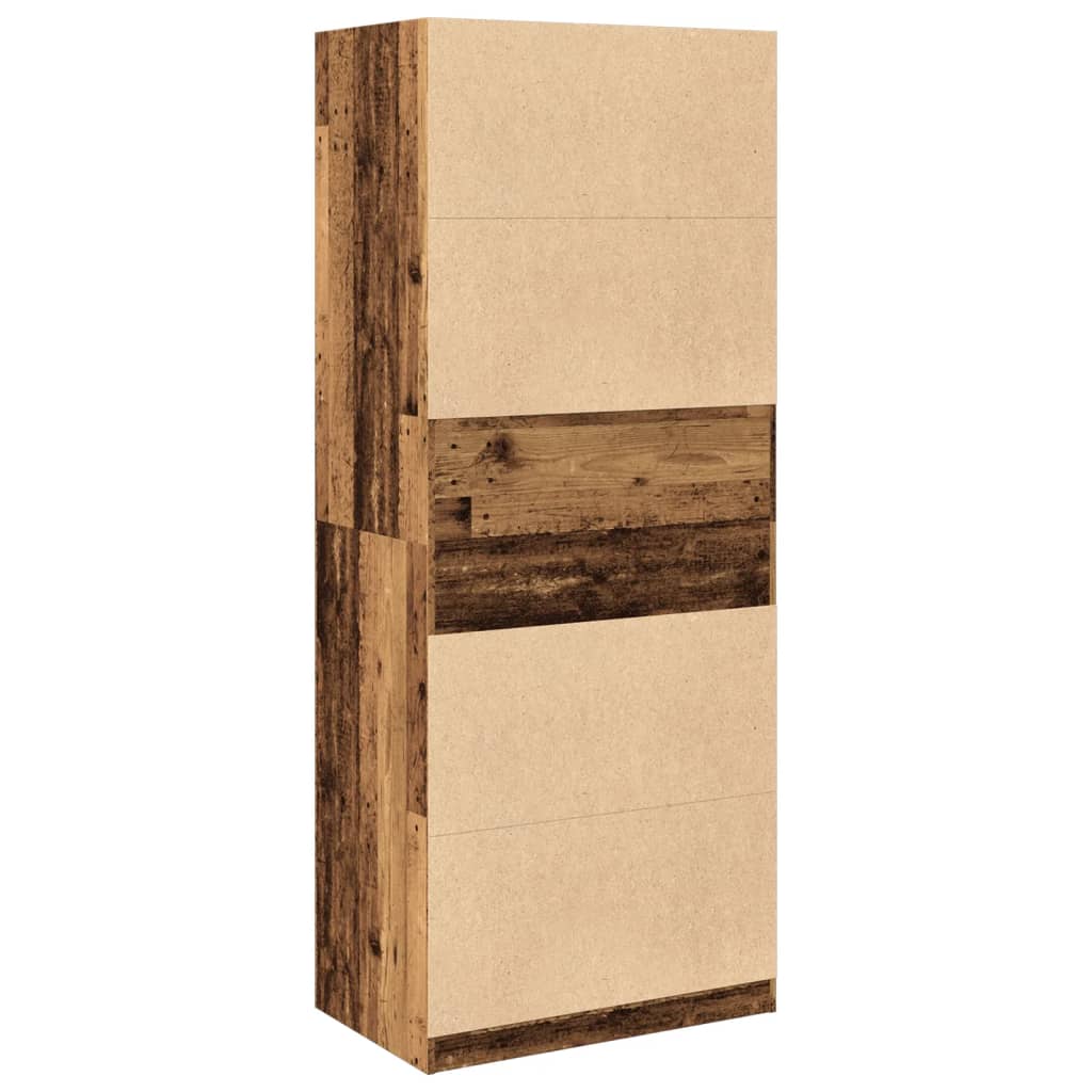 vidaXL Wardrobe Old Wood 80x50x200 cm Engineered Wood - Brown