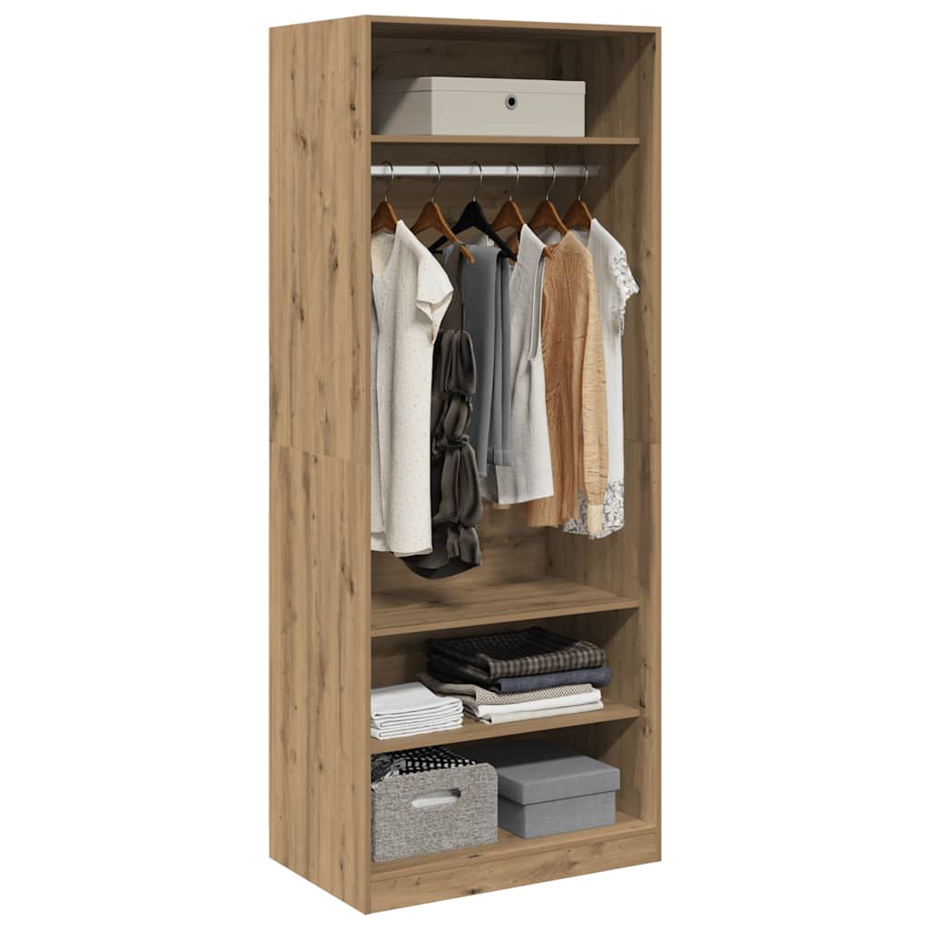 vidaXL Wardrobe Artisian Oak 80x50x200 cm Engineered Wood - Brown