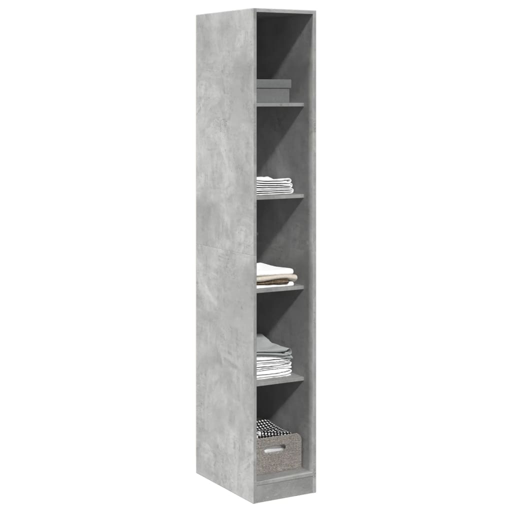 vidaXL Wardrobe Concrete Grey 30x50x200 cm Engineered Wood - 65713