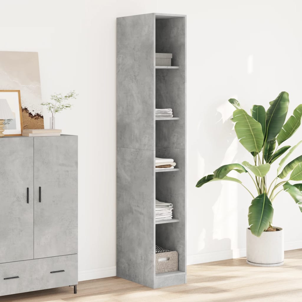vidaXL Wardrobe Concrete Grey 30x50x200 cm Engineered Wood - 65713