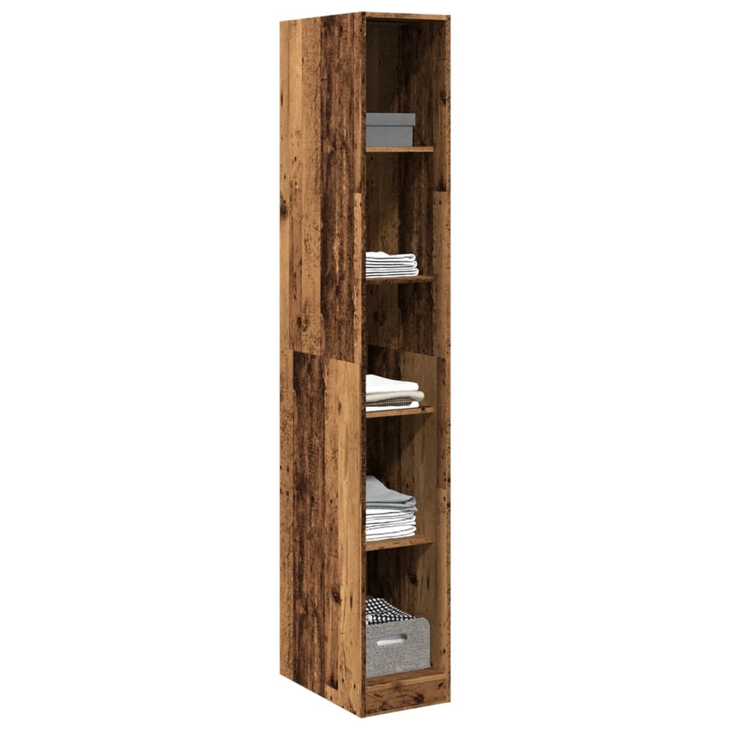 vidaXL Wardrobe Old Wood 30x50x200 cm Engineered Wood - Brown - 65732