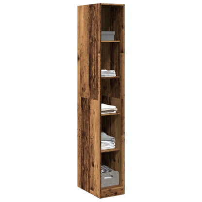 vidaXL Wardrobe Old Wood 30x50x200 cm Engineered Wood - Brown - 65732