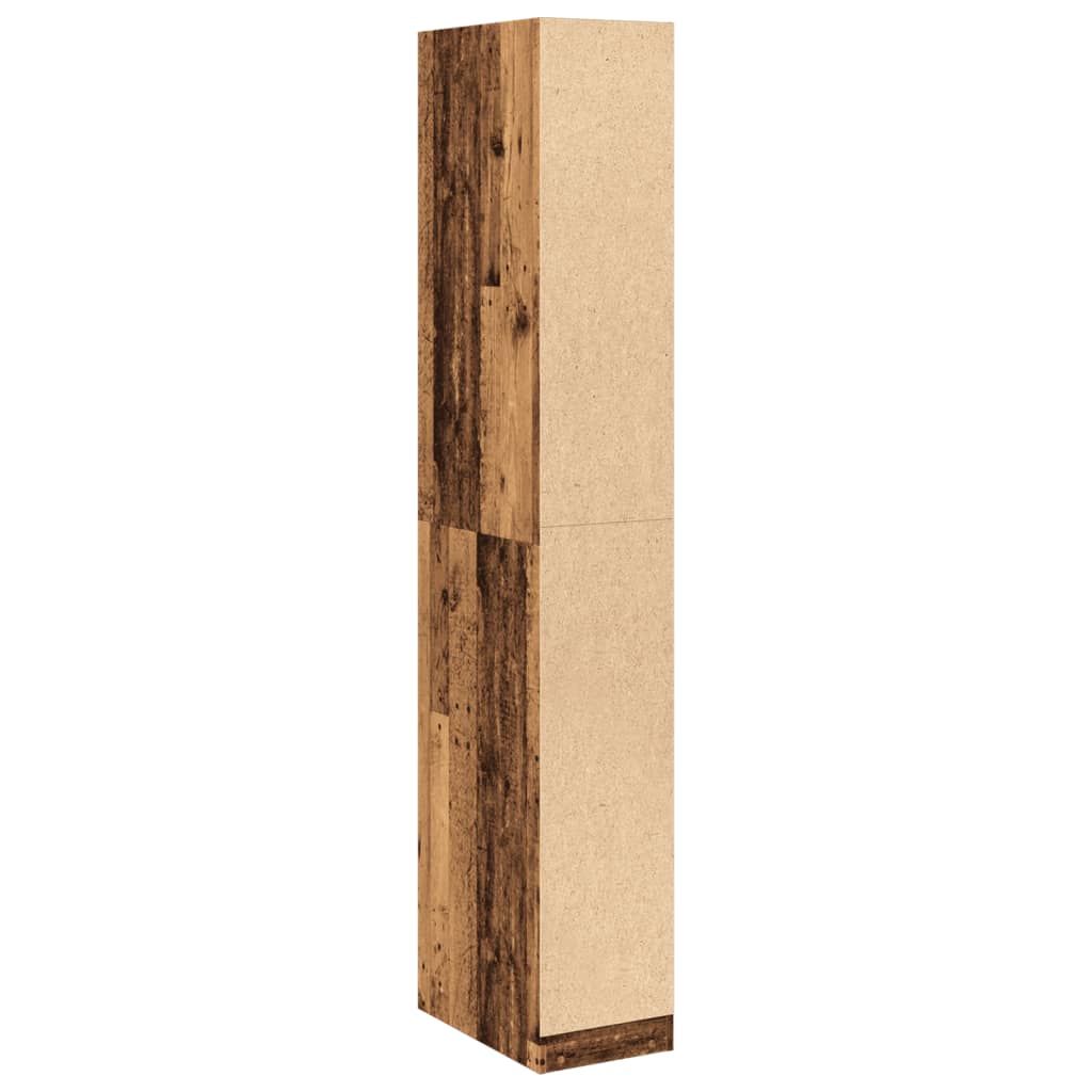 vidaXL Wardrobe Old Wood 30x50x200 cm Engineered Wood - Brown - 65732