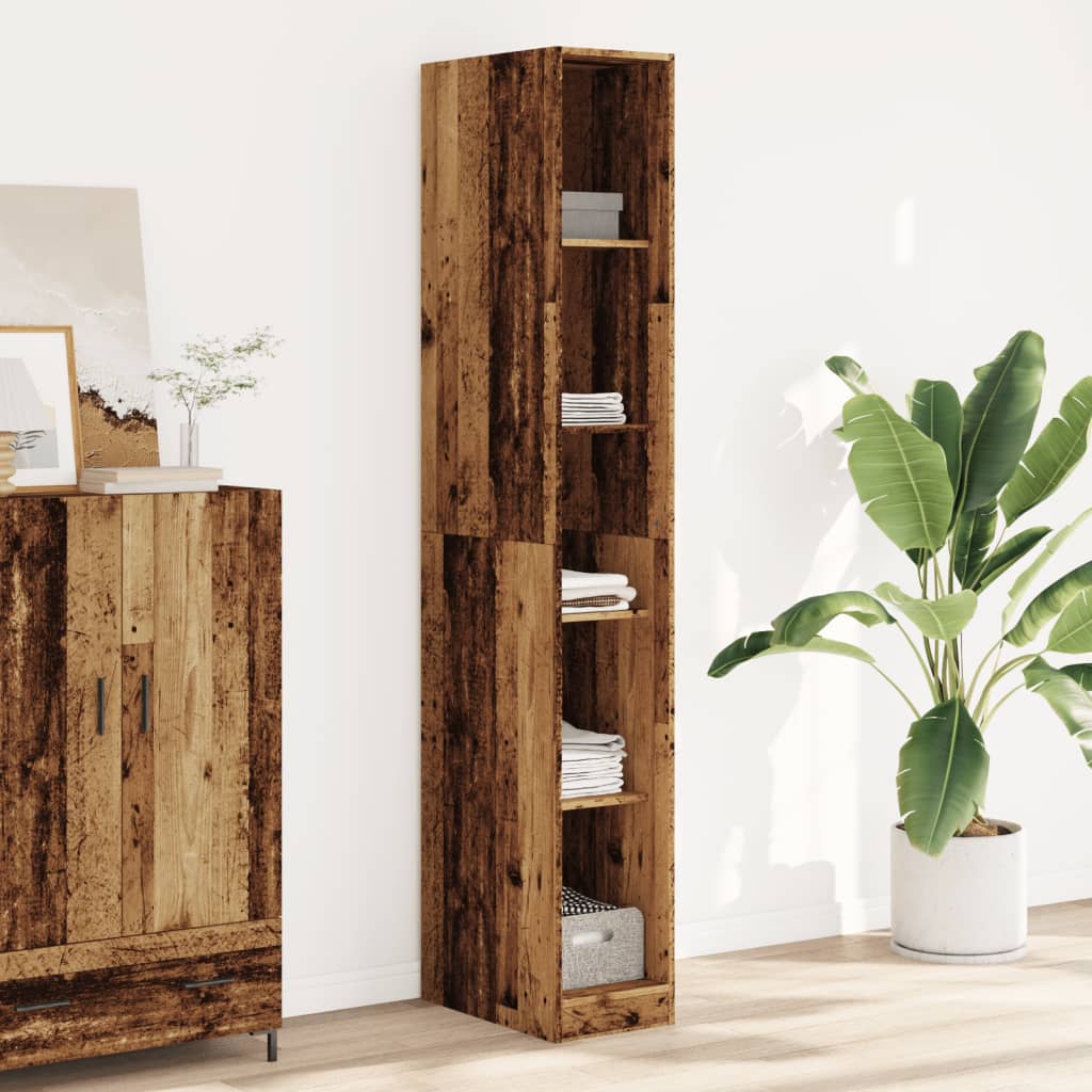vidaXL Wardrobe Old Wood 30x50x200 cm Engineered Wood - Brown - 65732